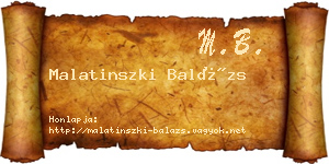 Malatinszki Balázs névjegykártya