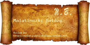 Malatinszki Balázs névjegykártya