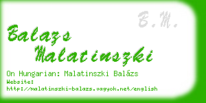 balazs malatinszki business card