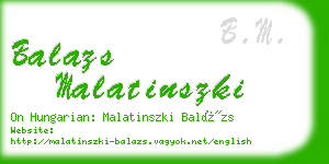 balazs malatinszki business card